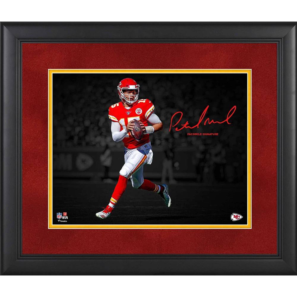 Patrick Mahomes Kansas City Chiefs Framed 11" x 14" Spotlight Photograph - Facsimile Signature