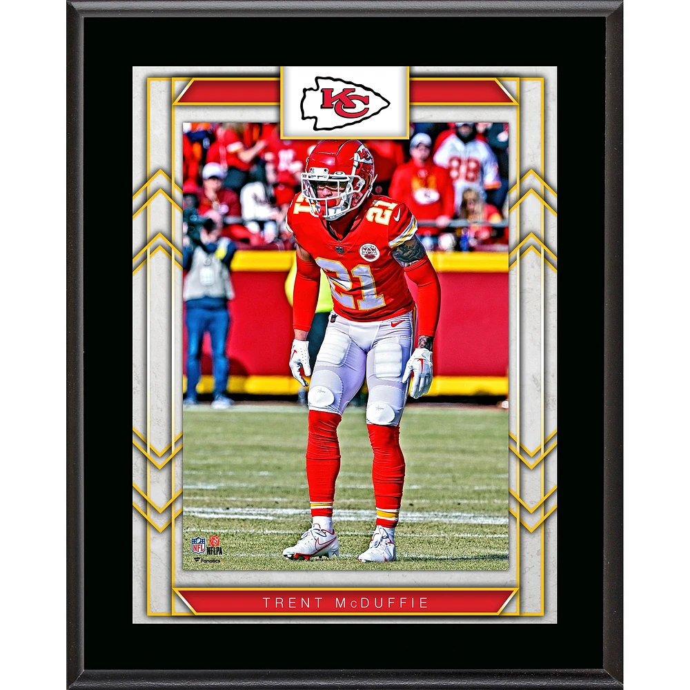Plaque de joueur sublimée Trent McDuffie Kansas City Chiefs 10,5" x 13"