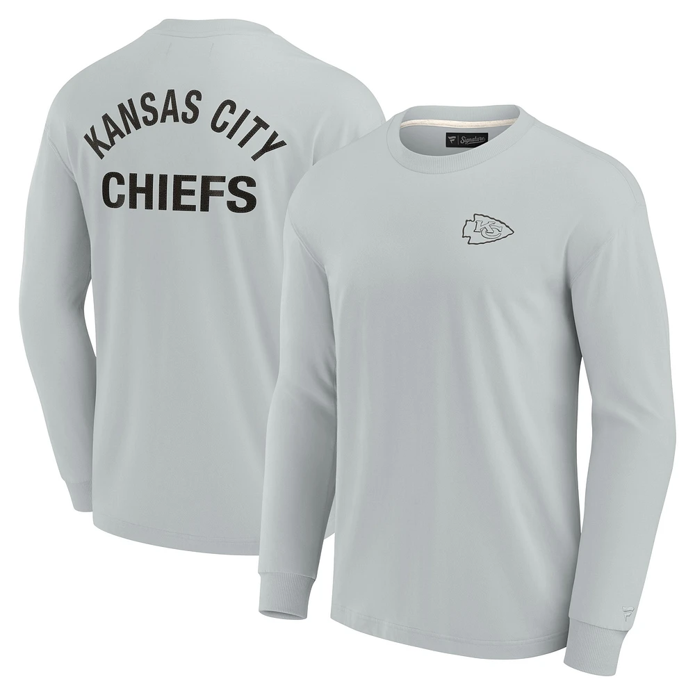 T-shirt unisexe Fanatics gris Kansas City Chiefs Elements super doux à manches longues