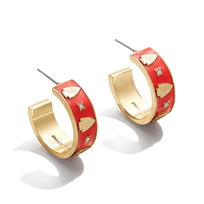 Boucles d'oreilles créoles en émail WEAR By Erin Andrews x BaubleBar Kansas City Chiefs