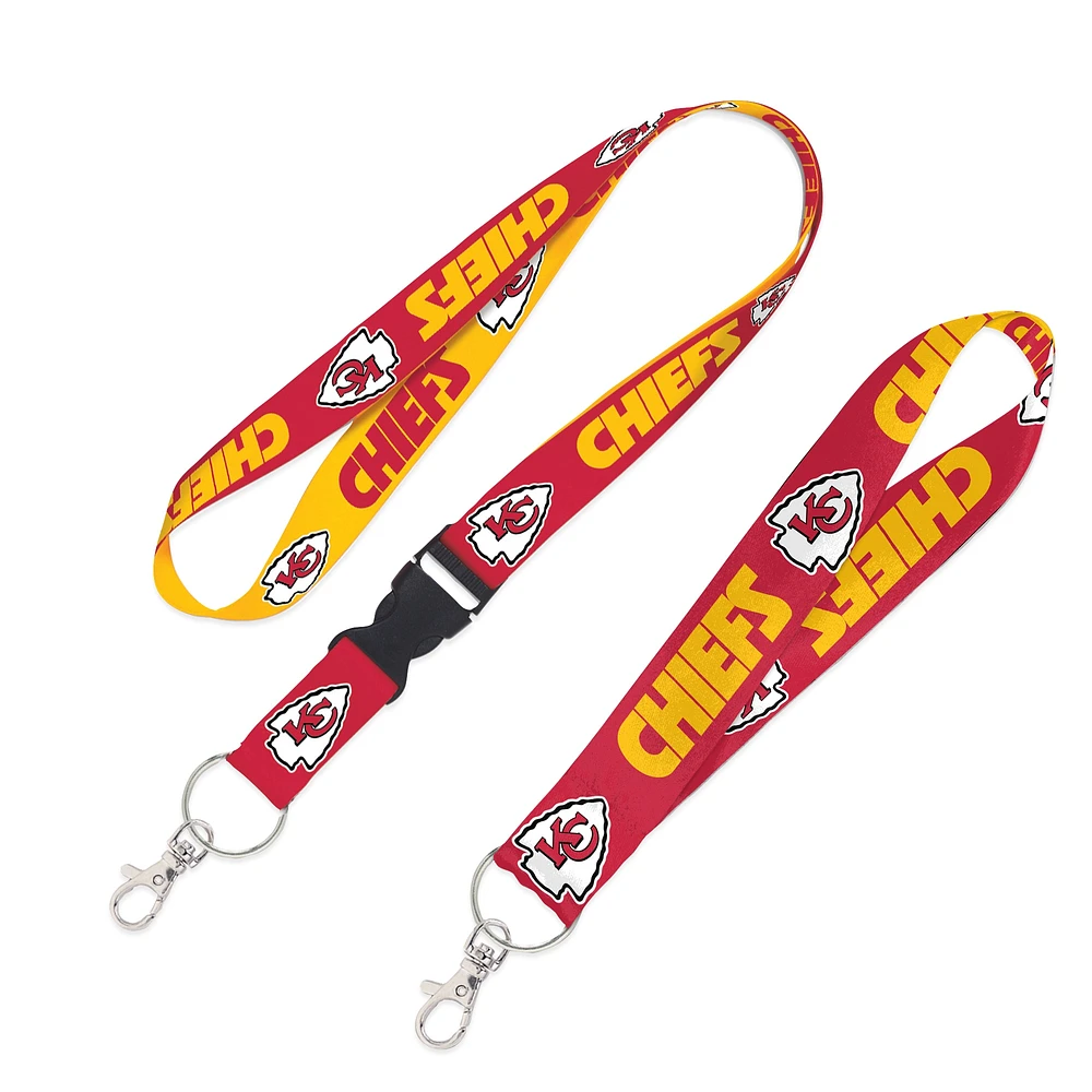 WinCraft Kansas City Chiefs Lot de 2 cordons avec boucle amovible et sangle pour clés