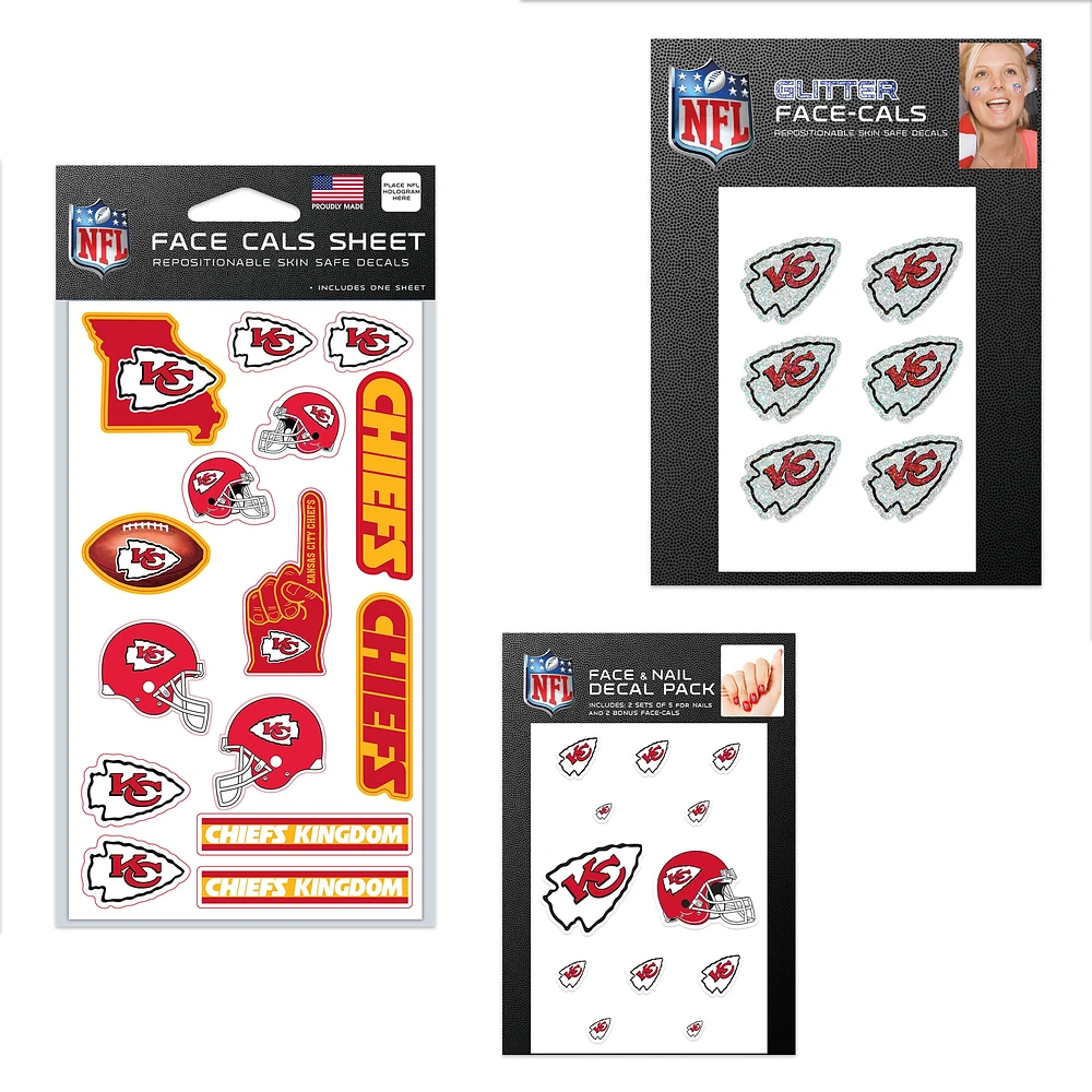 Ensemble de tatouages sans eau WinCraft Kansas City Chiefs 4" x 7"