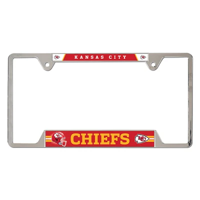 Cadre de plaque d'immatriculation en métal chromé WinCraft Kansas City Chiefs