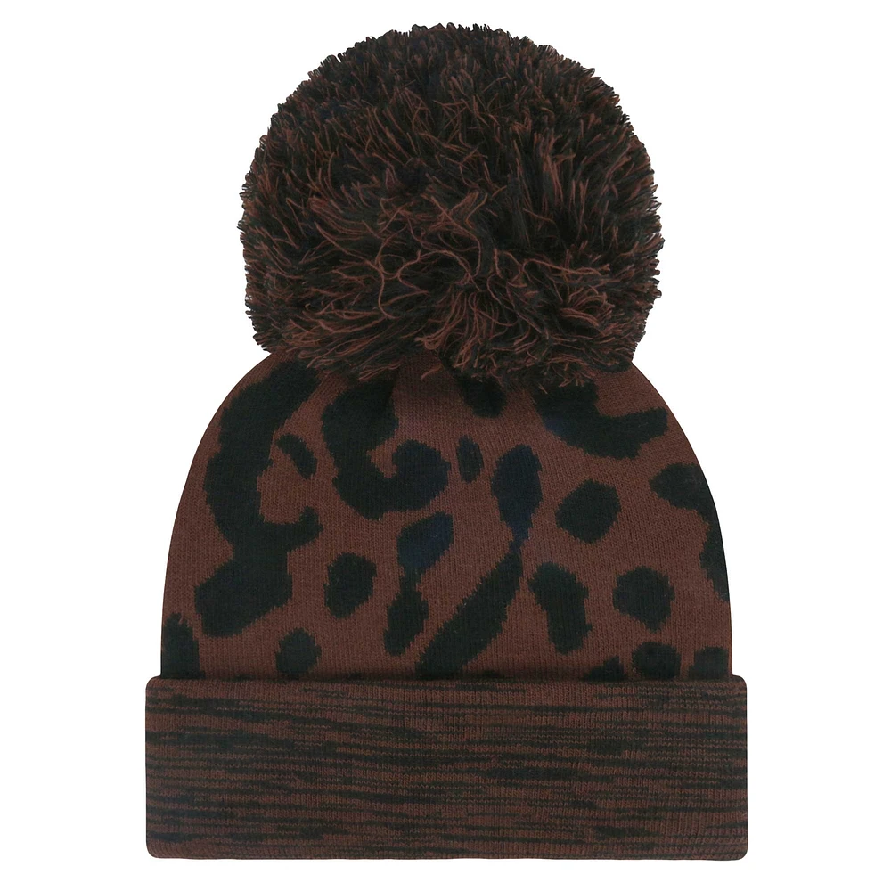 Bonnet tricoté à revers et pompon marron Kansas City Chiefs '47 pour femme
