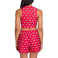 Women's Concepts Sport Kansas City Chiefs Gauge Allover Print Cropped Tank Top & Shorts Sleep Set