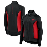 Veste de survêtement sport ajustée et entièrement zippée Fanatics pour femmes, noire