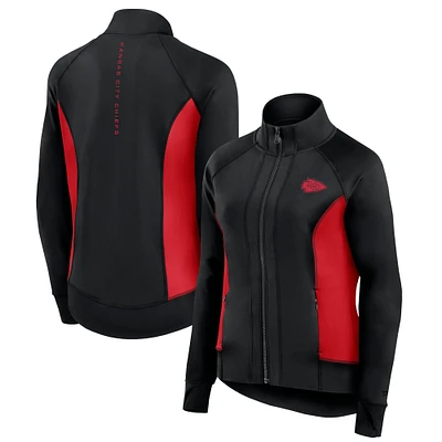Veste de survêtement sport ajustée et entièrement zippée Fanatics pour femmes, noire
