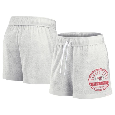Short à badge vintage Fanatics Oatmeal Kansas City Chiefs pour femmes