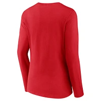 Women's Fanatics Red Kansas City Chiefs 2024 AFC West Division Champions Conquer Long Sleeve V-Neck T-Shirt