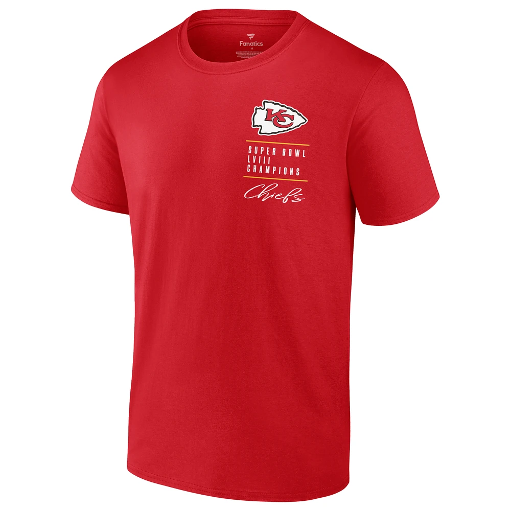 Women's Fanatics Red Kansas City Chiefs Super Bowl LVIII Champions Roster T-Shirt