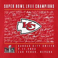 Women's Fanatics Red Kansas City Chiefs Super Bowl LVIII Champions Roster T-Shirt
