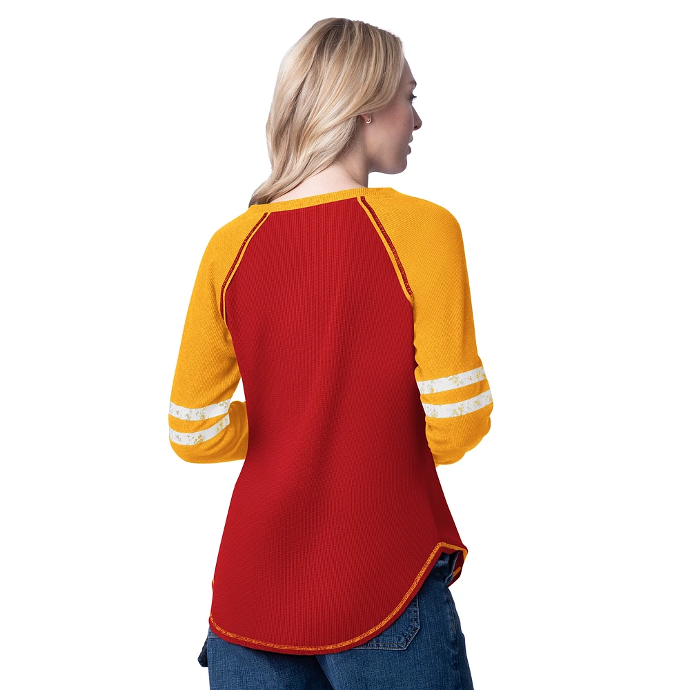 Women's G-III 4Her by Carl Banks Red/Gold Kansas City Chiefs Winner Long Sleeve T-Shirt