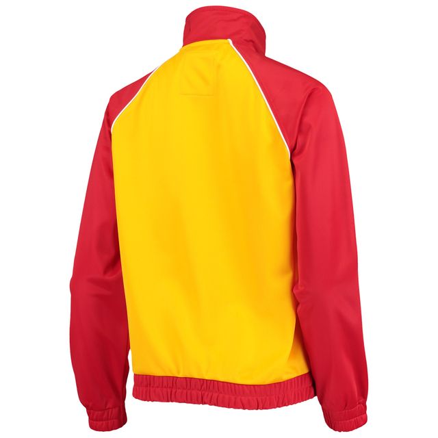 G-III 4Her par Carl Banks pour femmes, rouge Kansas City Chiefs Backfield Raglan - Veste de survêtement entièrement zippée