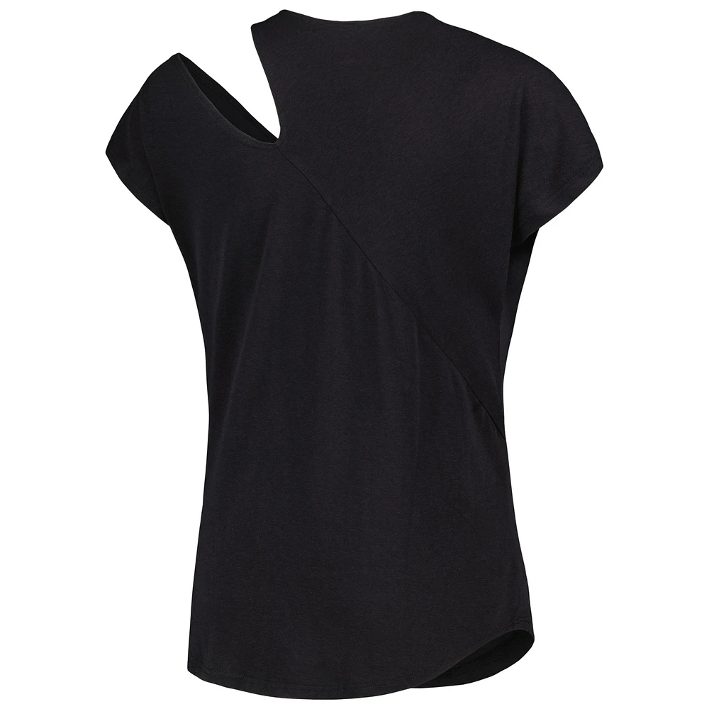 Women's KIYA TOMLIN Black Kansas City Chiefs Cut Out Tri-Blend Shirt