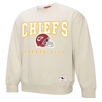 Women's Mitchell & Ness Cream Kansas City Chiefs Fandom Fleece Pullover Sweatshirt