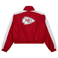 Women's Mitchell & Ness Red Kansas City Chiefs Nylon Cropped Full-Zip Jacket