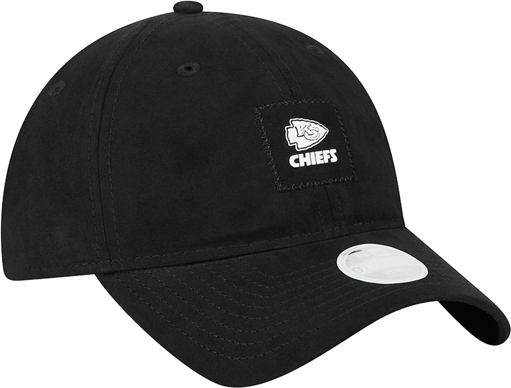 Women's New Era Black Kansas City Chiefs Suede Patch 9TWENTY Adjustable Hat