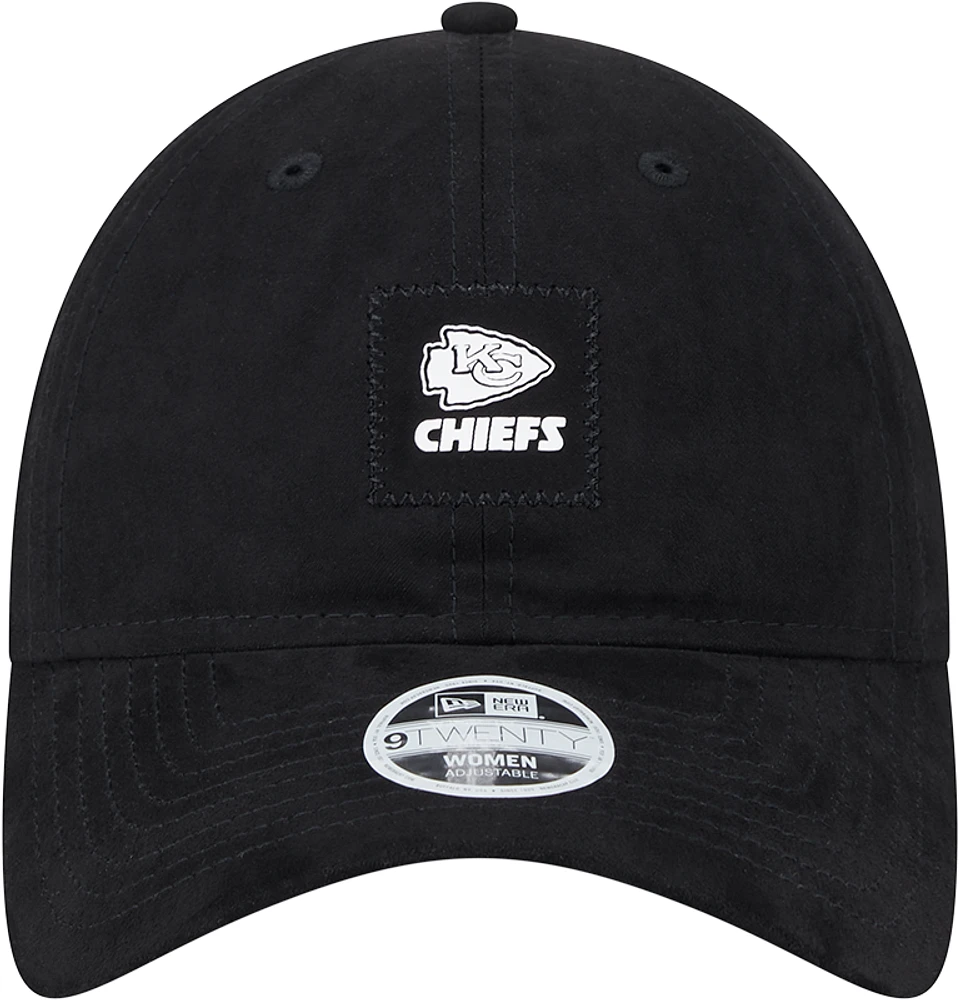 Women's New Era Black Kansas City Chiefs Suede Patch 9TWENTY Adjustable Hat