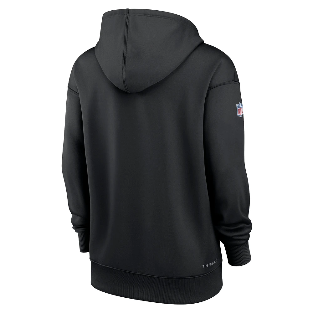 Sweat à capuche Nike noir Kansas City Chiefs 2022 NFL Crucial Catch Therma Performance pour femme