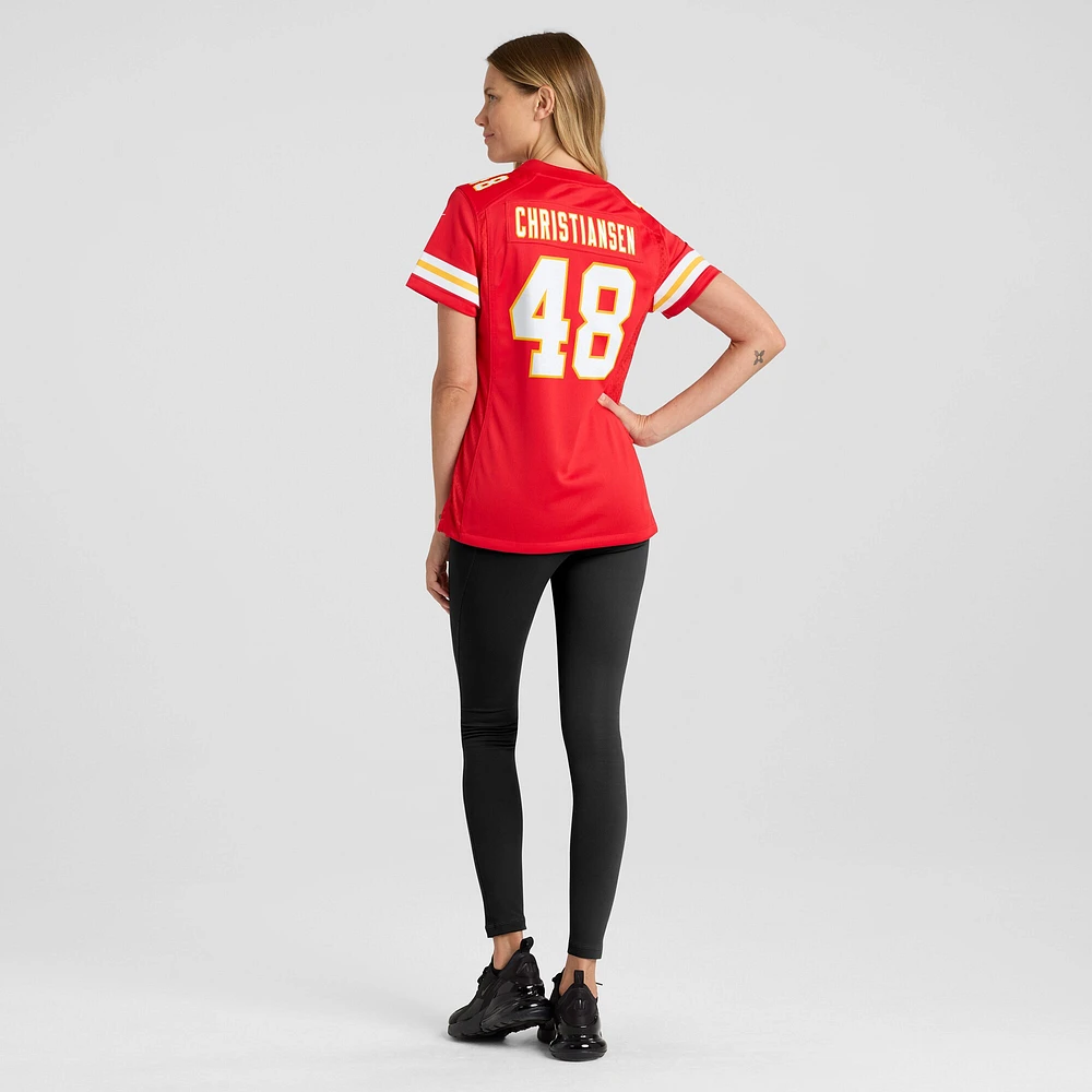 Maillot Nike Cole Christiansen pour femme, rouge, joueur de match des Chiefs Kansas City