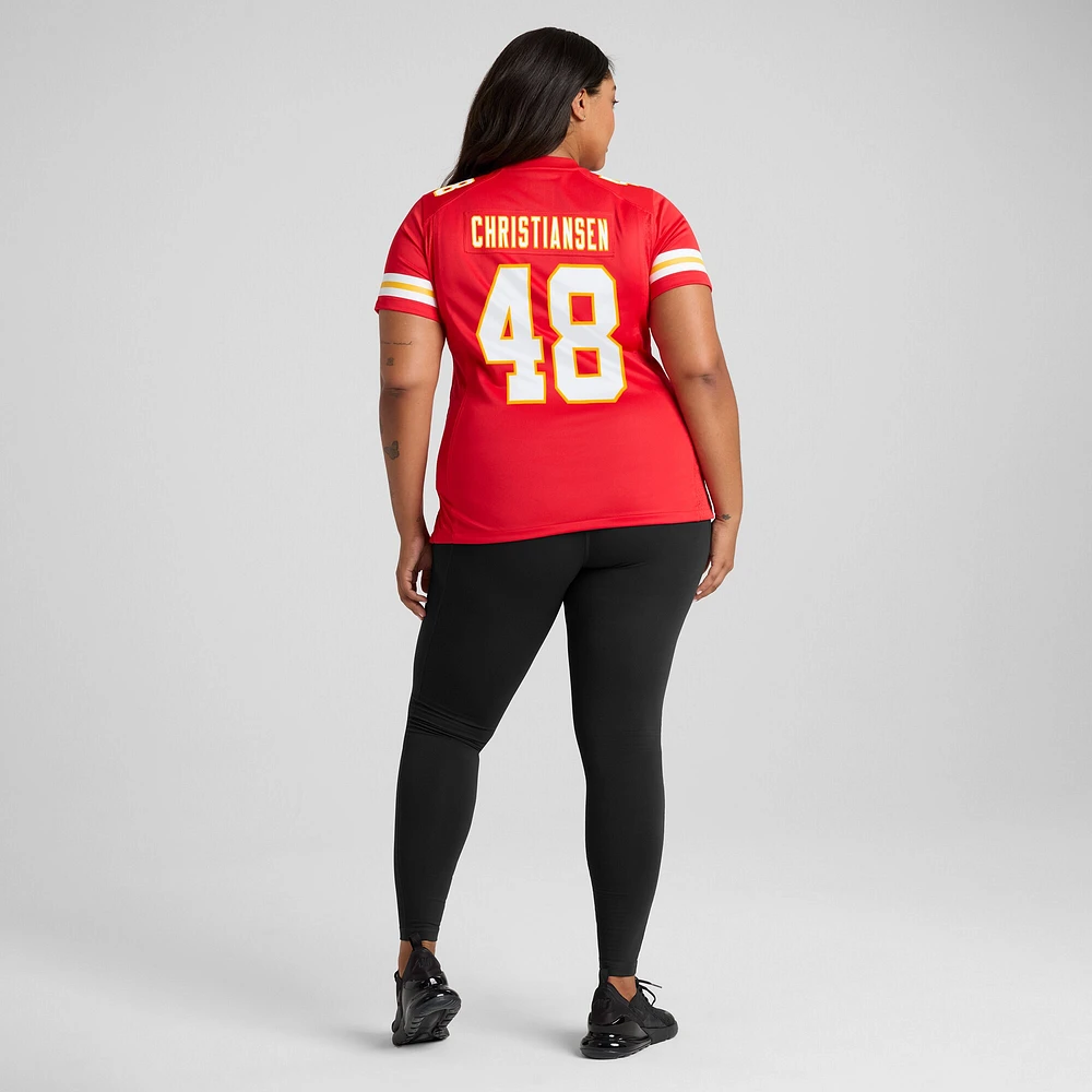 Maillot Nike Cole Christiansen pour femme, rouge, joueur de match des Chiefs Kansas City
