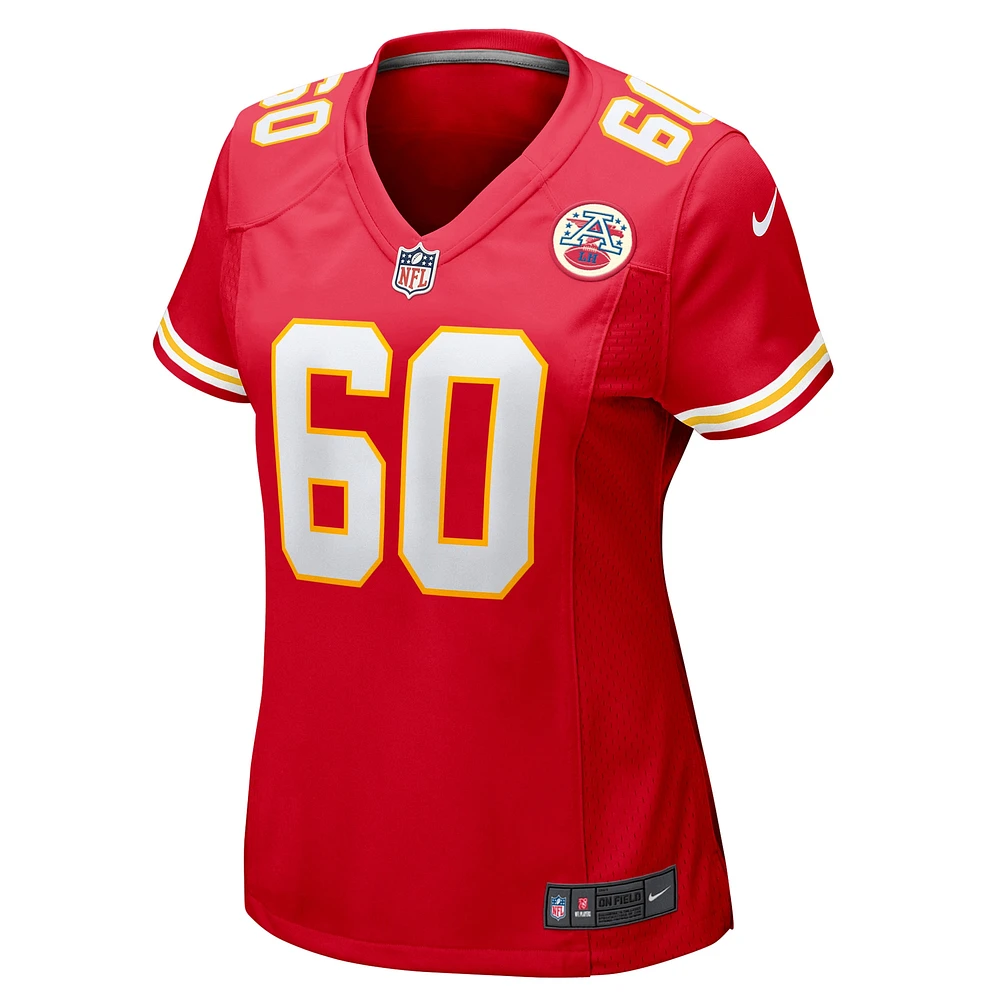 Maillot de match Nike Hunter Nourzad rouge Kansas City Chiefs pour femme