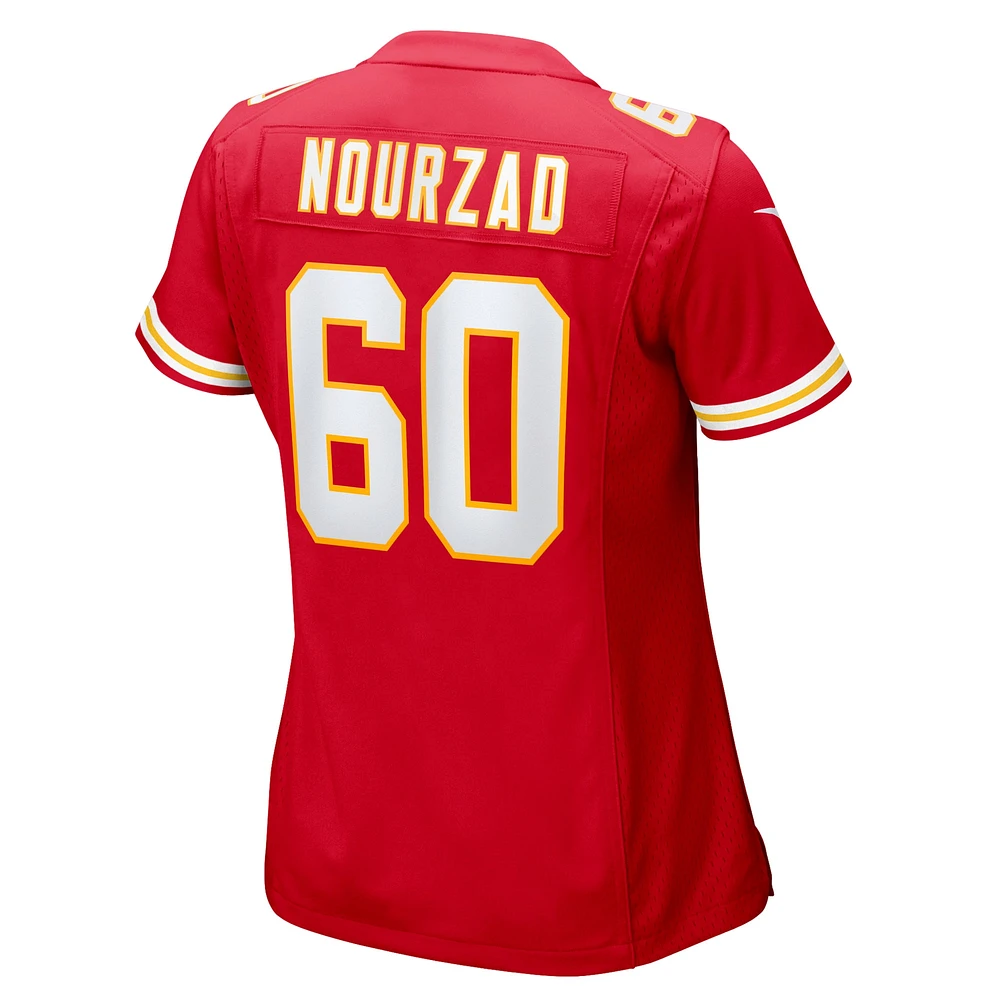 Maillot de match Nike Hunter Nourzad rouge Kansas City Chiefs pour femme