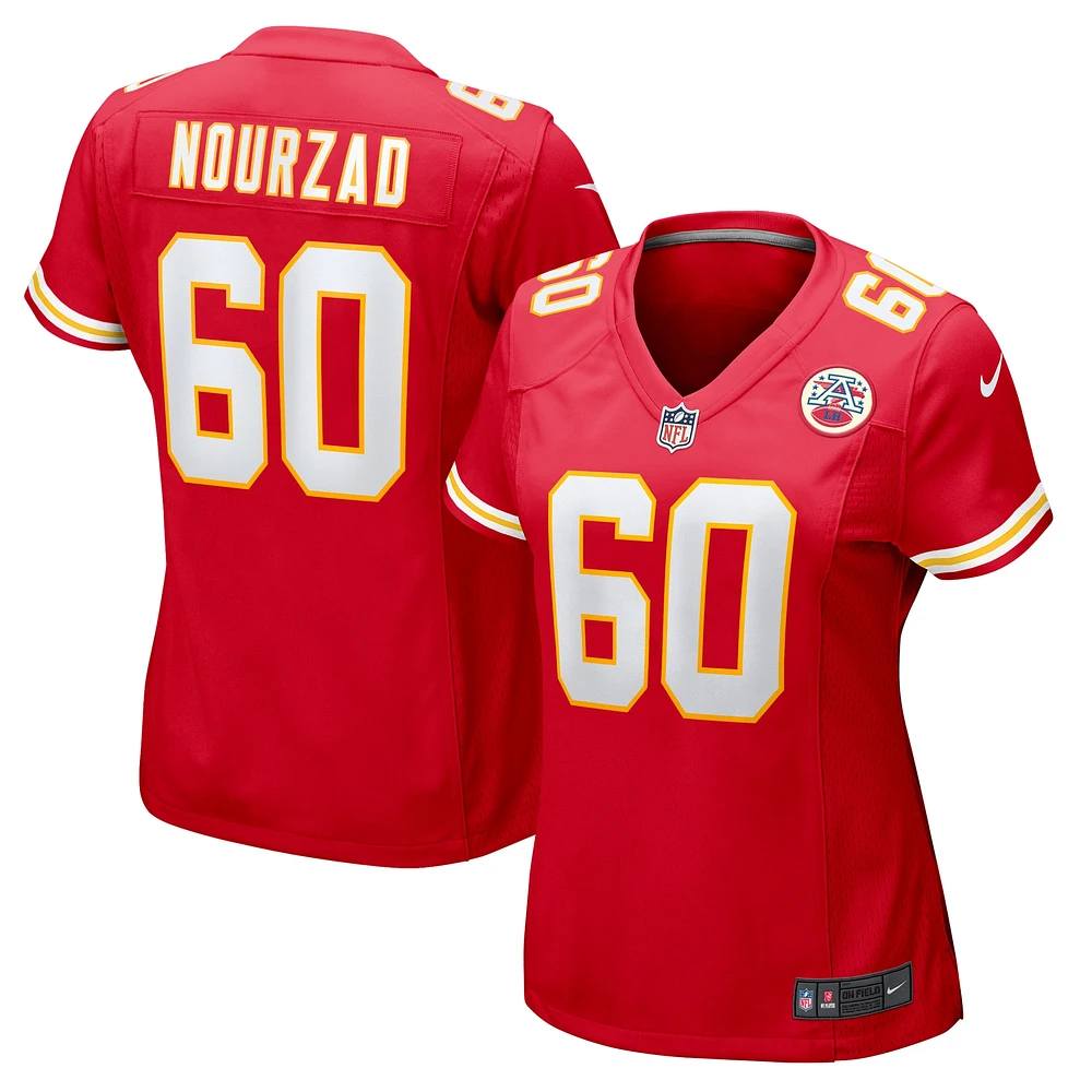 Maillot de match Nike Hunter Nourzad rouge Kansas City Chiefs pour femme