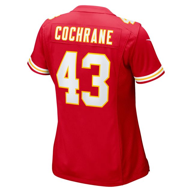 Maillot Nike Jack Cochrane pour femme, joueur de match des Chiefs Kansas City, rouge