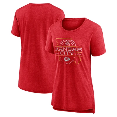 Women's Nike Red Kansas City Chiefs Vintage Graphic Tri-Blend Scoop Neck T-Shirt
