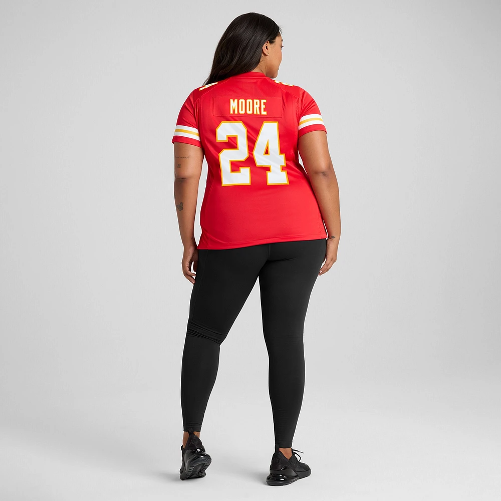 Maillot Nike Skyy Moore pour femme, joueur de match des Chiefs Kansas City, rouge