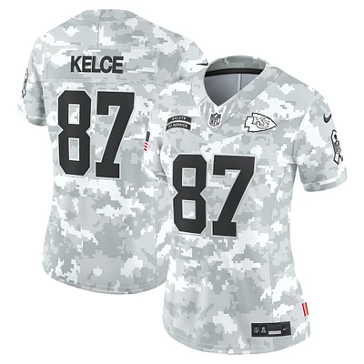 Maillot Nike Travis Kelce Arctic Camo Kansas City Chiefs 2024 Salute to Service Limited pour femme
