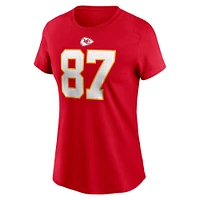 Women's Nike Travis Kelce Red Kansas City Chiefs Player Name & Number T-Shirt