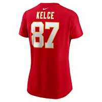 Women's Nike Travis Kelce Red Kansas City Chiefs Player Name & Number T-Shirt