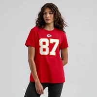 Women's Nike Travis Kelce Red Kansas City Chiefs Player Name & Number T-Shirt