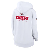 Women's Nike White Kansas City Chiefs 2023 Sideline Club Fleece Pullover Hoodie