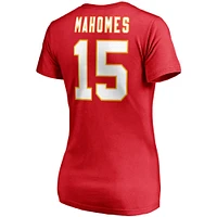 Women's Patrick Mahomes Red Kansas City Chiefs Player Icon Name & Number V-Neck T-Shirt