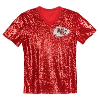 Women's Patrick Mahomes Red Kansas City Chiefs Player Name & Number V-Neck Fashion Jersey