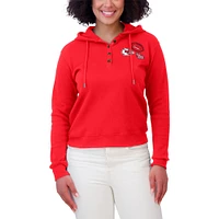 Women's WEAR by Erin Andrews  Charcoal Kansas City Chiefs Waffle Hoodie Pullover Top