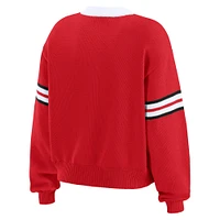 Women's WEAR by Erin Andrews Red  Kansas City Chiefs Lace-Up Sweater