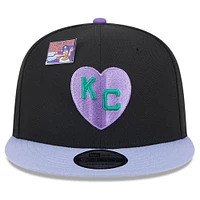 Men's New Era Black/Purple Kansas City Monarchs Grape Big League Chew Flavor Pack 9FIFTY Snapback Hat