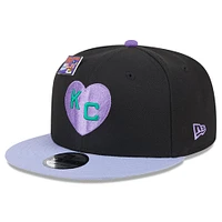 Men's New Era Black/Purple Kansas City Monarchs Grape Big League Chew Flavor Pack 9FIFTY Snapback Hat