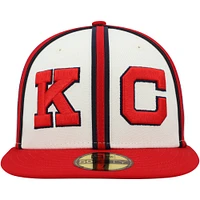 Casquette ajustée 59FIFTY pour homme de la collection Turn Back The Clock des Monarchs Kansas City New Era crème/rouge