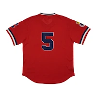 Men's Rings & Crwns #5 Red Kansas City Monarchs Mesh Replica V-Neck Jersey