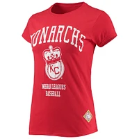 Women's Stitches Red Kansas City Monarchs Negro League Logo T-Shirt