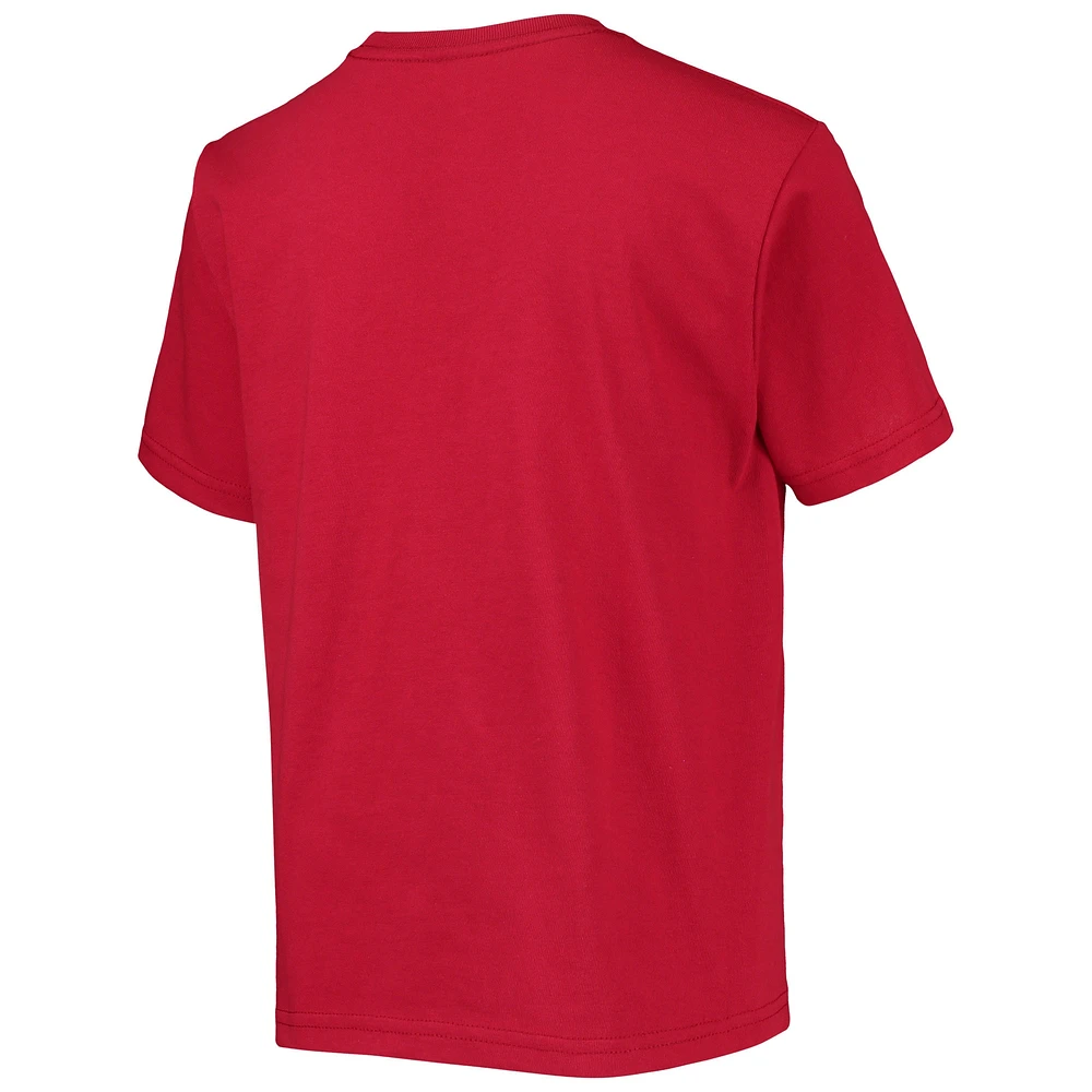 Youth Stitches Red Kansas City Monarchs Negro League Logo T-Shirt