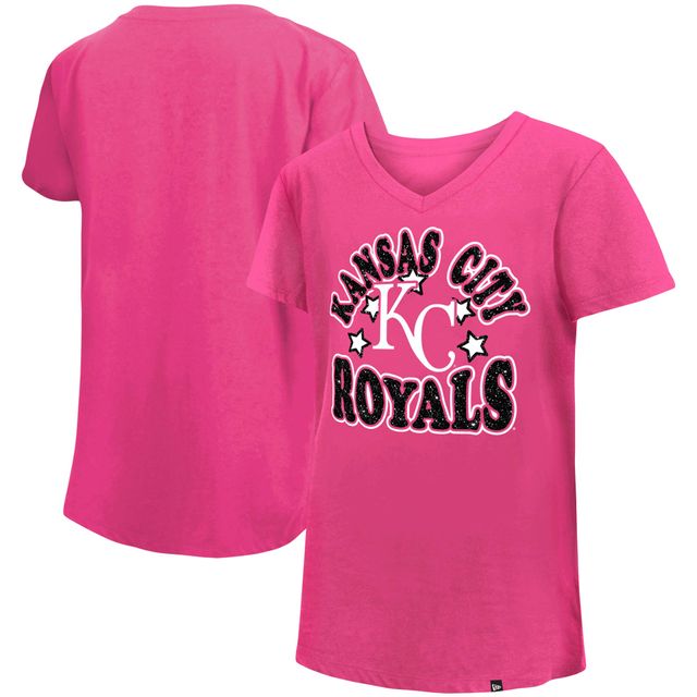 T-shirt à encolure en V avec étoiles jersey des Royals de Kansas City New Era pour jeune fille