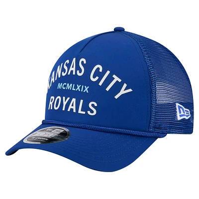 Casquette ajustable minimaliste 9FORTY A-Frame de New Era Royal Kansas City Royals pour homme