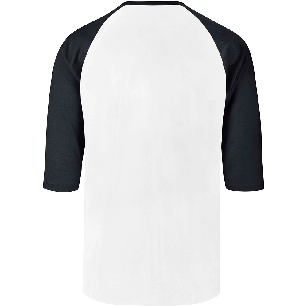 Men's '47 Cream Kansas City Royals Connect Crescent Franklin Raglan 3/4-Sleeve T-Shirt