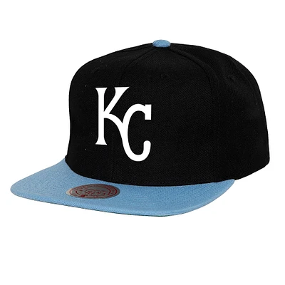 Casquette à rabat basique Mitchell & Ness noire Kansas City Royals Cooperstown Collection pour homme